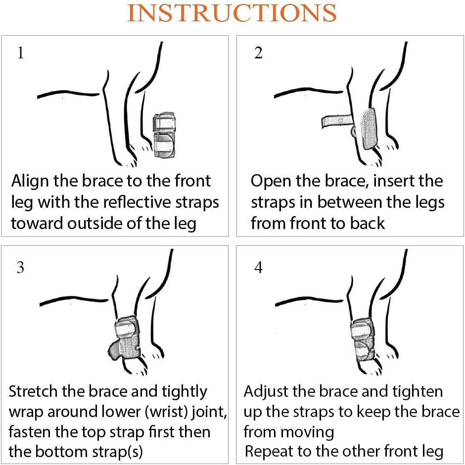 NeoAlly Dog Braces Front Leg Carpal Support Canine Wrist Braces with Safety Reflective Straps for Limping, Joint Pain, Lameness, and Loss of Stability from Arthritis (S/M Pair) - Happypetzone.online - Image 6