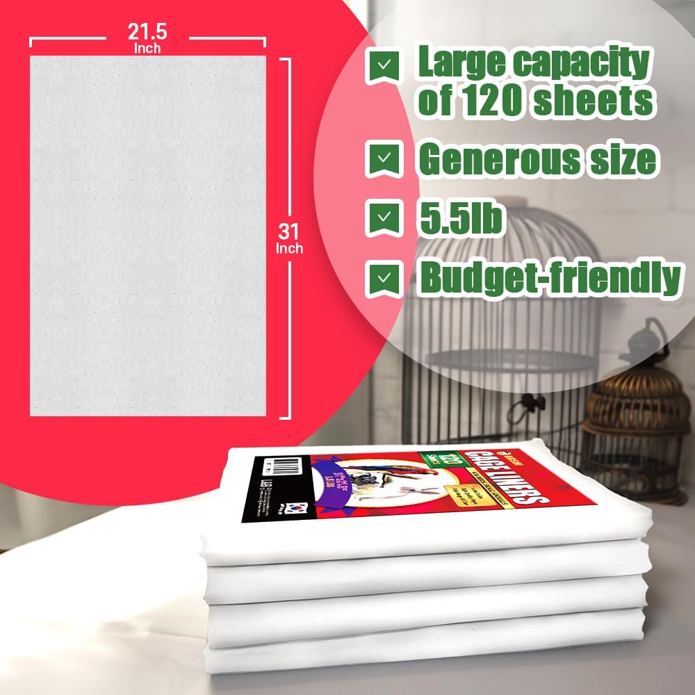 HA SHI Bird Cage Liners, 120 Disposable Newsprint Sheets, Unscented Paper for Pet Enclosures, Packing and Crafts (Large (31" x 21.5")) - Happypetzone.online - Image 4