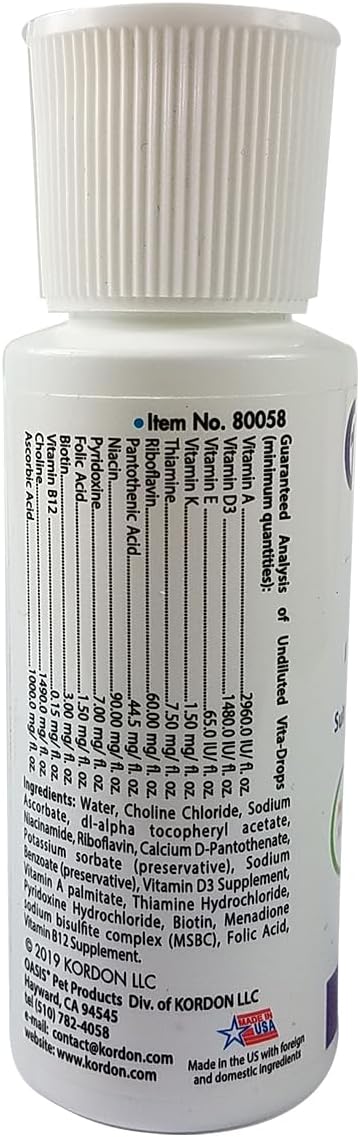 OASIS #80058 Vita Drops for Big Birds, 2 oz. - Happypetzone.online - Image 2