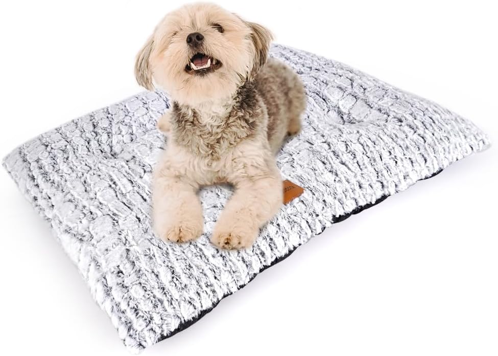Dog Bed Crate Pad Plush Dog Crate Mat for Small Medium Large Dogs Soft Dog Bed Anti Slip Fulffy Comfy Kennel Pad - Happypetzone.online - Image 2