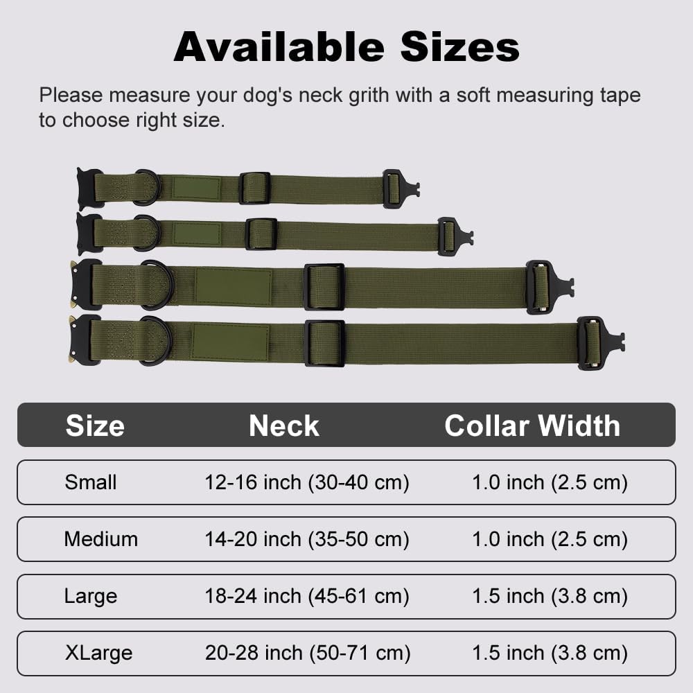 Personalized Tactical Dog Collar with Name and Phone Number, Heavy Duty Nylon Military Dog Collar with Strong Metal Buckle for Medium and Large Dogs - Happypetzone.online - Image 6