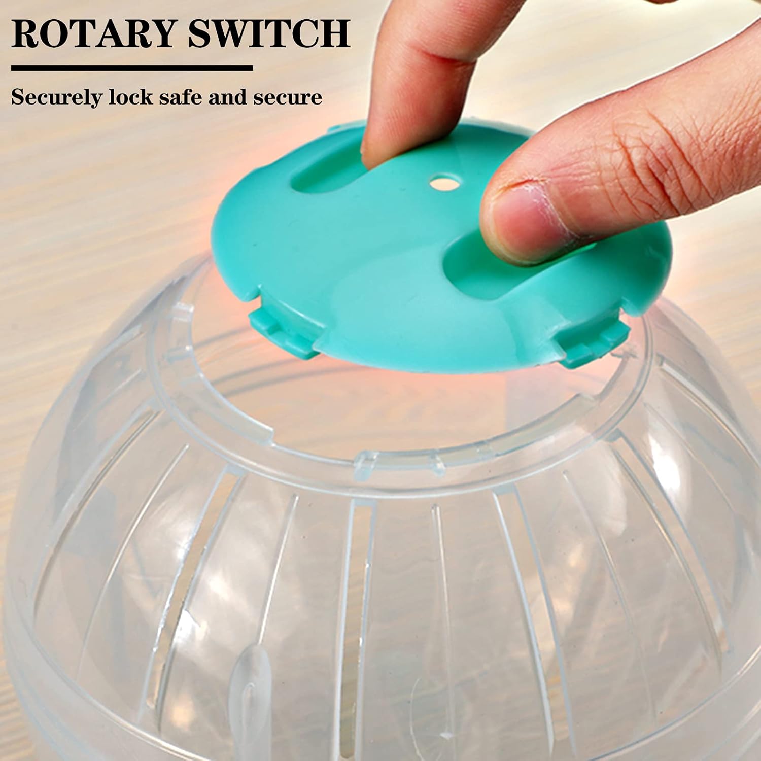2 Pieces Hamster Ball Hamster Exercise Ball 5.7 Inch Guinea Pigs Running Balls Transparent Plastic Hamsters Wheel for Mini Dwarf Rabbits Small Pets to Reduce Boredom and Increase Activity - Happypetzone.online - Image 7