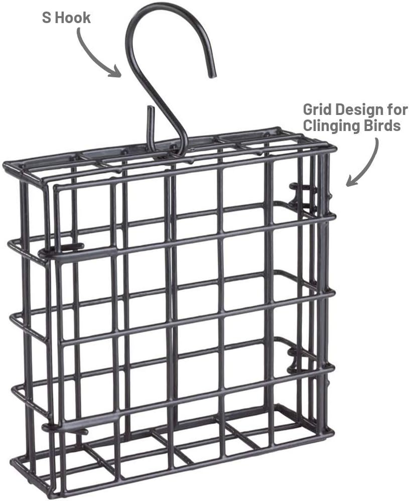 More Birds Suet Cage Bird Feeder, Fruit and Suet Feeder, Single Cake Capacity ,Black - Happypetzone.online - Image 5
