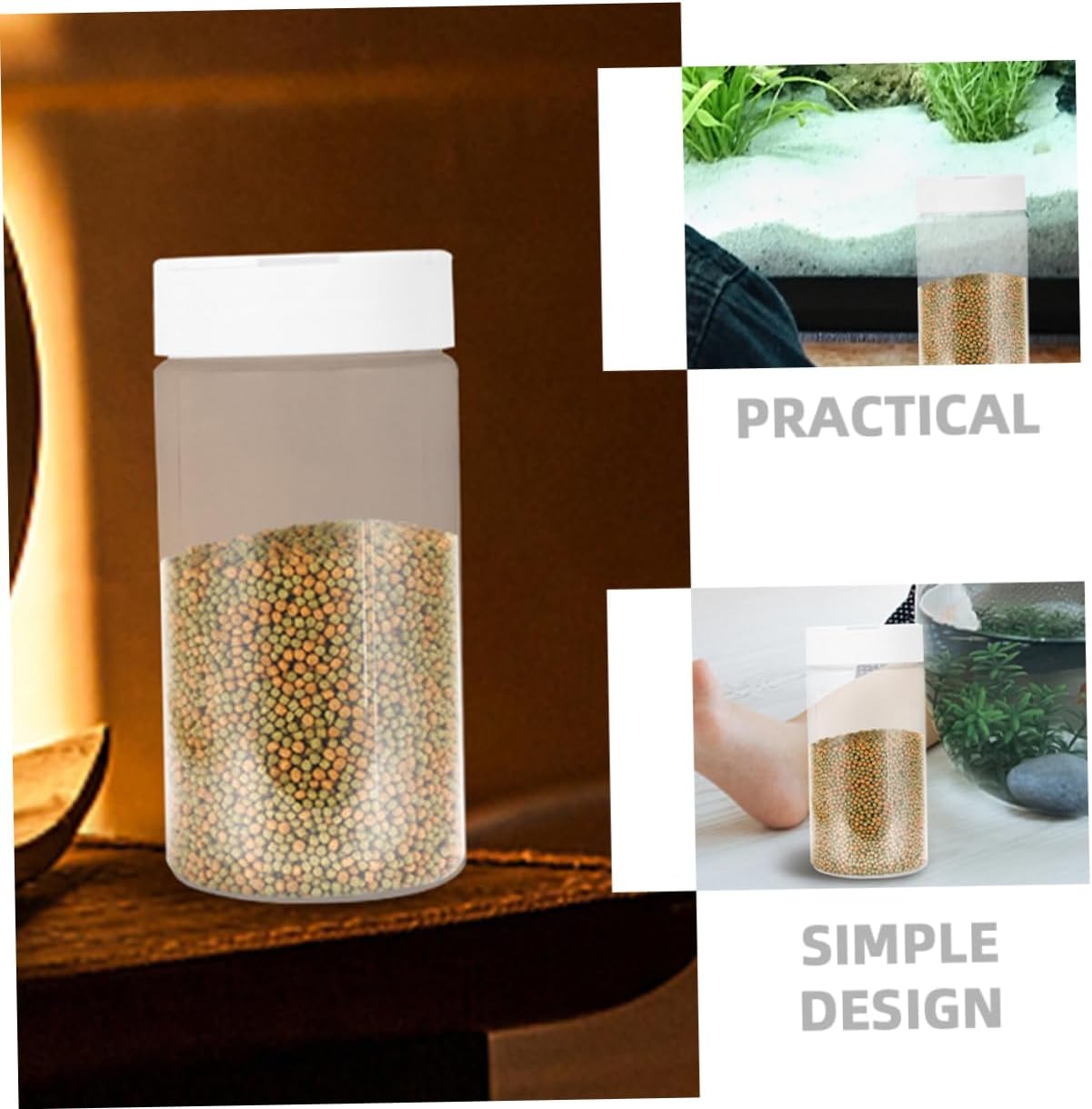 Fish Feeding Storage Bottle Transparent Fish Tank Feeder for Goldfish Aquatic Pets Precision Feeding Keeps Food Fresh Dry for Vacation Use No Mess - Happypetzone.online - Image 7
