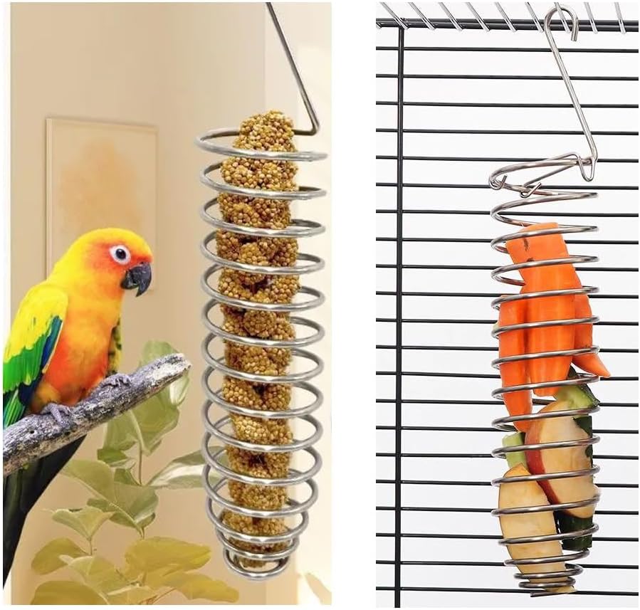 2 Pack Millet Spray Holder Parrot Spray Millet Treat Holder Parakeet Treat Sticks Feeder for Natural Bird Millet Treats Crunch Sticks Bars Bird Chew Toys Carrot Cuttlebone Calcium Block - Happypetzone.online - Image 3