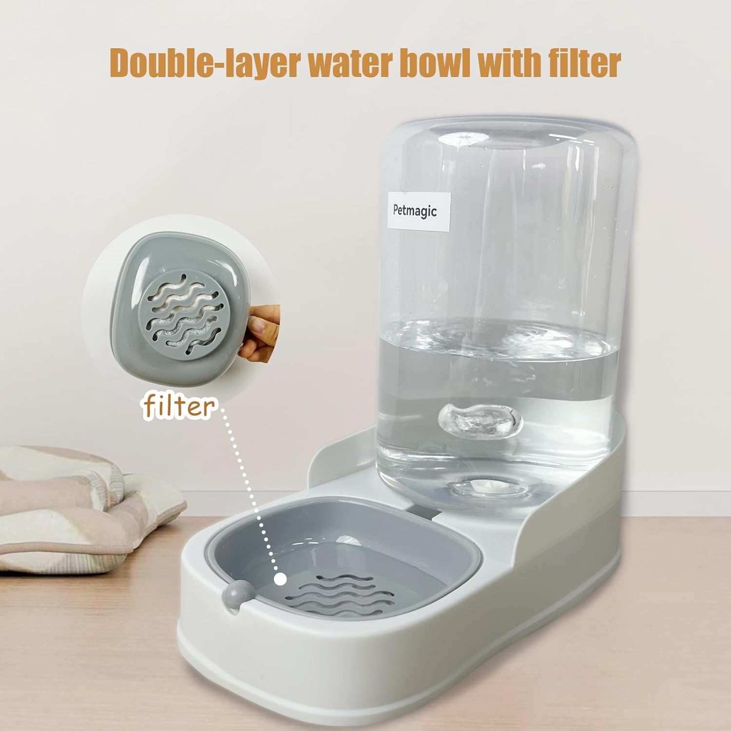 Gravity cat Feeder by Petmagic is a 3.6L Large-Capacity cat Food and Water Bowl Set. This Two-piece Set is Suitable for pet Feeding, Including Small and Medium-Sized Dogs, Kittens. - Happypetzone.online - Image 4