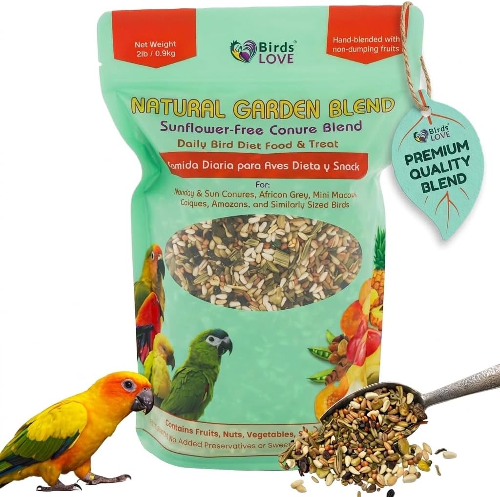 Birds LOVE All Natural Garden Blend Bird Food for Conures - Sunflower Free 2lb - Happypetzone.online - Image 2