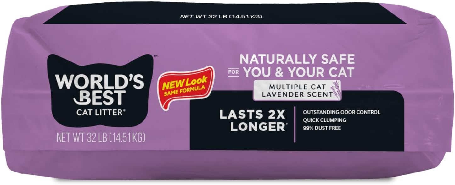 WORLD'S BEST CAT LITTER Multiple Cat Lavender Scented 32-Pounds - Natural Ingredients, Quick Clumping, Flushable, 99% Dust Free & Made in USA - Calming Fragrance & Long-Lasting Odor Control - Happypetzone.online - Image 9