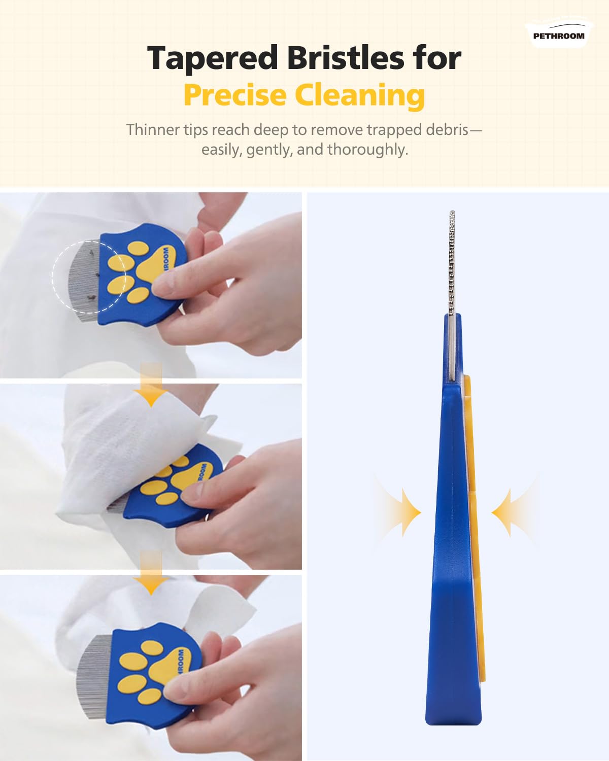 PETHROOM Professional Eye Comb for Pets | Stainless Steel Tear Stain Remover for Cats & Dogs | Gentle Round-Head Grooming Tool | Compact & Portable for Eye Gunk Removal - Happypetzone.online - Image 7
