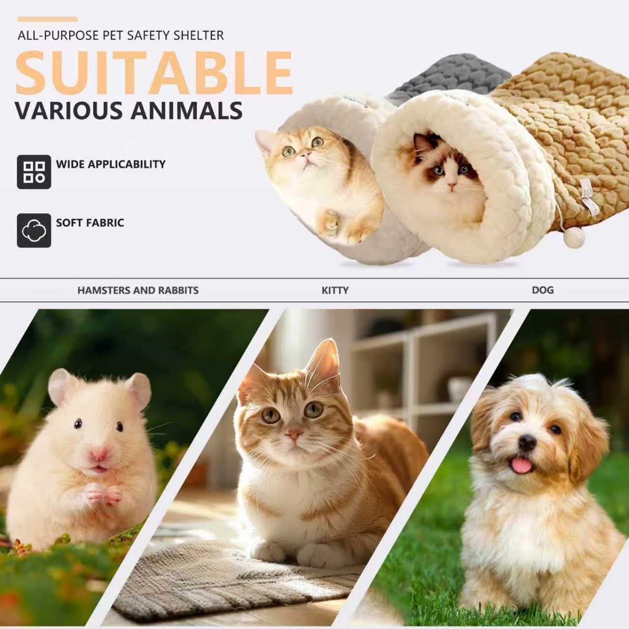 Cat Winter Sleeping Bag Soft Warm Cozy Pet Bed Sack for Indoor Cats or Small Dogs Durable Washable Sleeping Pad (Gray Ball, Medium) - Happypetzone.online - Image 4