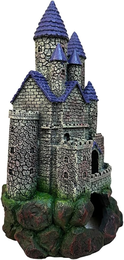 SLOCME Aquarium Middle Ages Resin Castle Decorations - Fish Tank Gothic Castle Hiding Cave Ornament - Happypetzone.online - Image 3