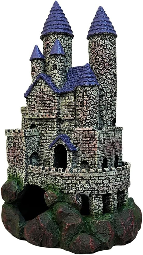 SLOCME Aquarium Middle Ages Resin Castle Decorations - Fish Tank Gothic Castle Hiding Cave Ornament - Happypetzone.online - Image 4