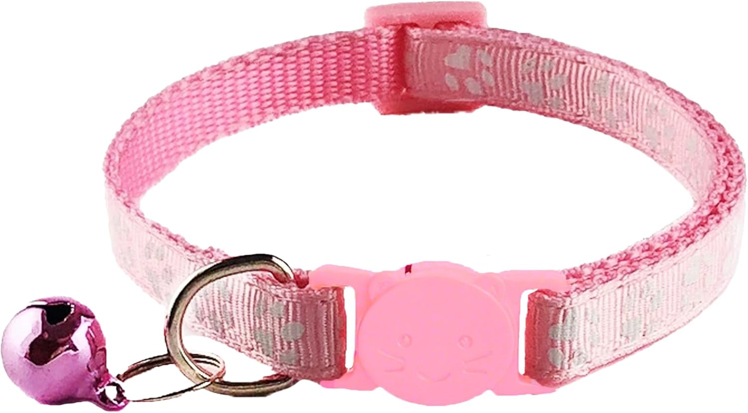 2 Pack Breakaway Cat Collars with Bells, Reflective Design and Claw Print Design, Safety Buckle, Adjustable 7.5-12.5 Inches for Kittens & Cats (Pink) - Happypetzone.online - Image 3