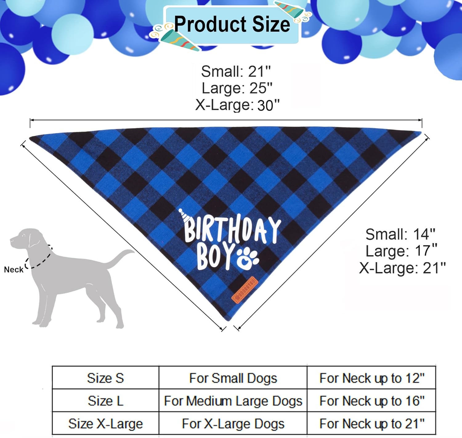 ADOGGYGO Dog Birthday Party Supplies, Multi Size Offered, Blue Dog Birthday Hat Bandana Numbers Bow Set for Large X-Large Dogs Pets (X-Large) - Happypetzone.online - Image 4