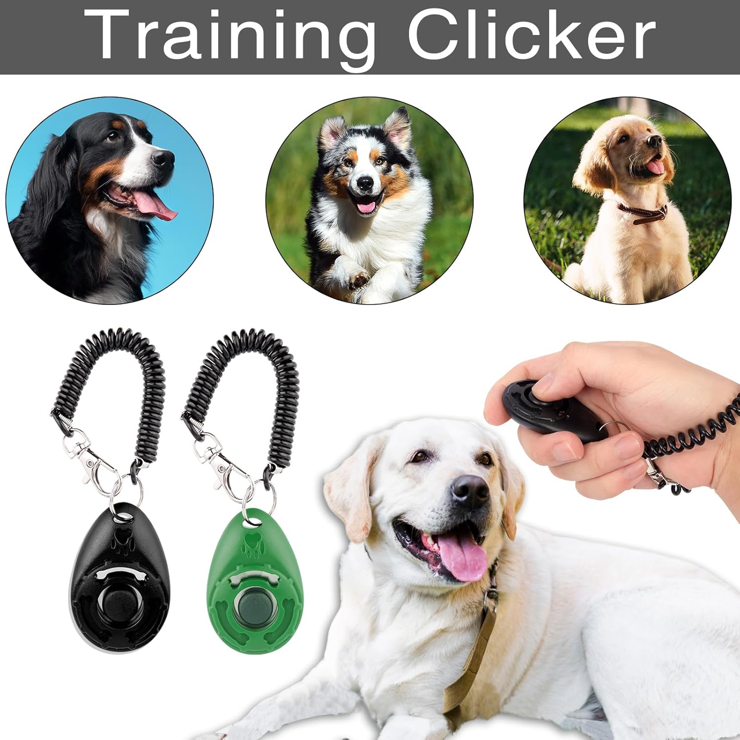 Dog Training Kit,Includes Pet Training Waist,Bag 2 Dog Training Clickers,Treat Pouch,Ultrasonic Silent Whistle,2 in 1 Whistle Clicker Clicker,Training Guide Booklet,2 Dog Poop Bags (Black) - Happypetzone.online - Image 4