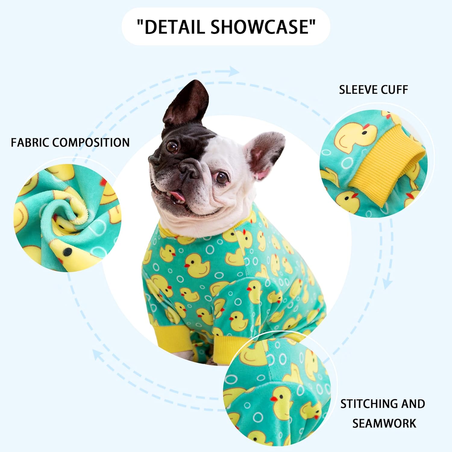 Paiaite Dog Pajamas Onesie: Comfortable Four-Legged Apparel for Small, Medium, & Large Dogs, Polyester Material for Comfort, Wrinkle Resistance, Moisture Wicking, and Stretchiness Yellow Duck S - Happypetzone.online - Image 5