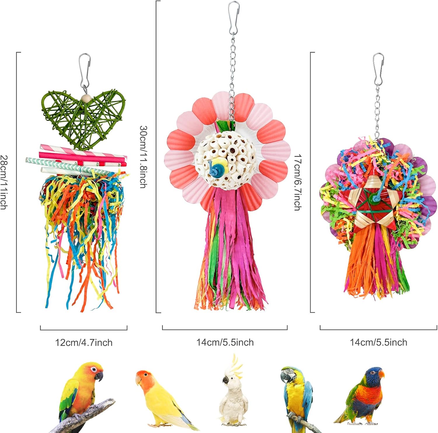 Bird Toys, 3PCS Natural Corn Cob Bird chew Toys Bird Foraging Toys for Small Medium Parrots, Conures, Cockatiel, Lovebird Cockatiel - Happypetzone.online - Image 2