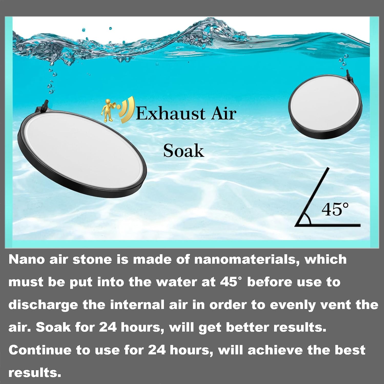 Carefree Fish Aquarium Nanometer Materials Air Stone Disk Fish Tank Hydroponics Bubble Stone Disc 1.4/2/4/6/8 Inch(Air Pump Not Included - Happypetzone.online - Image 7