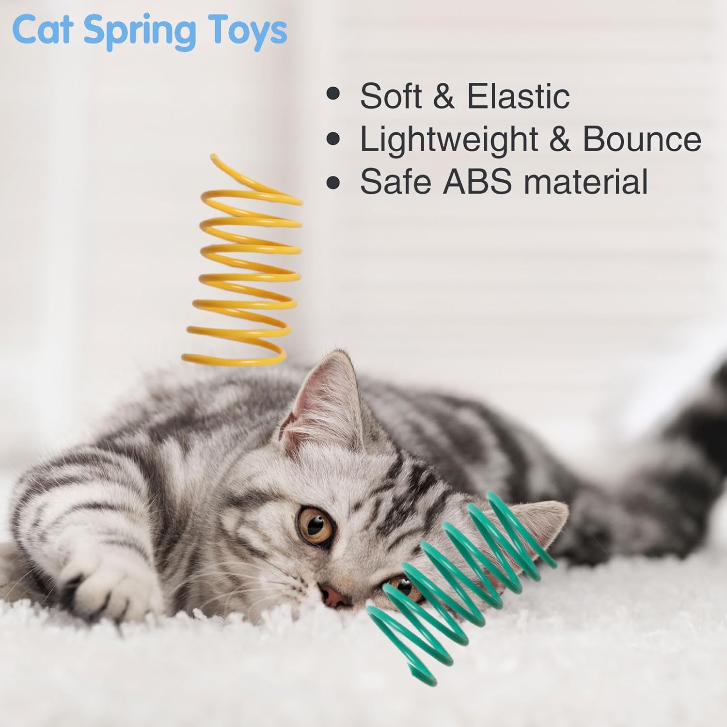 12PCS 12Colors Cat Spring Toys for Indoor Cats, Interactive Coil Springs for Self Play, Durable Heavy Plastic Cat Spiral Spring, Hunting, Biting, Swatting Creative Kitten Toy. - Happypetzone.online - Image 5
