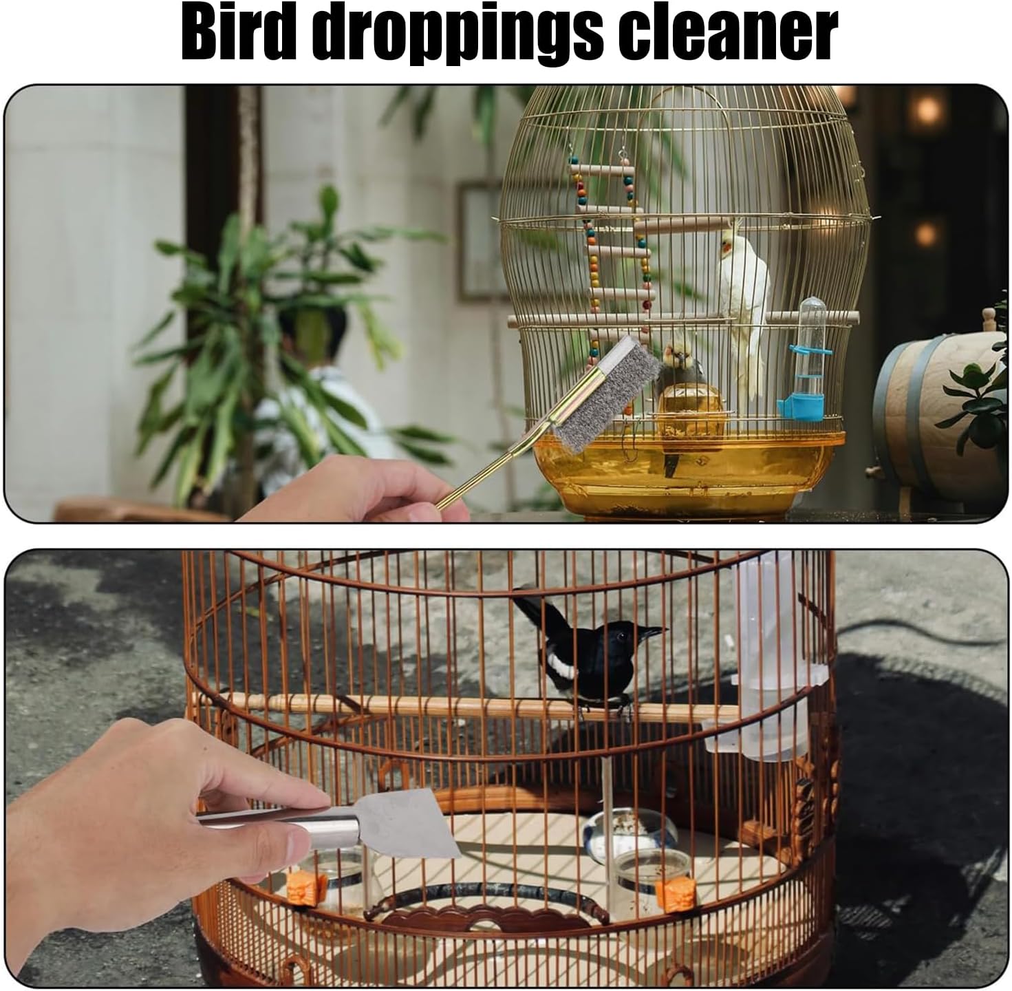5Pcs Bird Cage Cleaner Set, Stainless Steel Poop Remover & Scraper Tool, Bird Cage Accessories for Small Animal Parakeet Hamster Rabbit Bird Cage Accessories - Happypetzone.online - Image 5