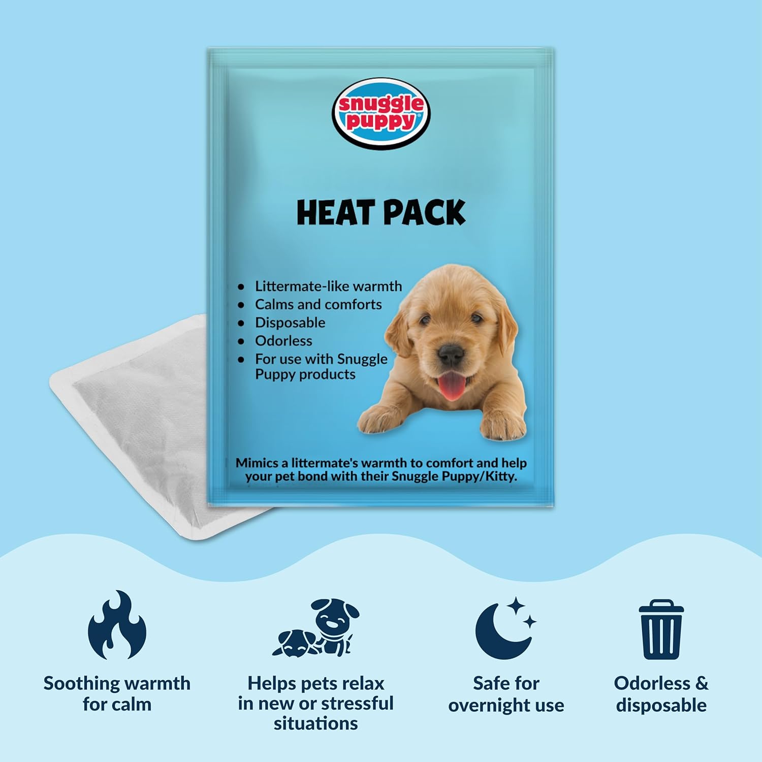 Snuggle Puppy Original Heartbeat Puppy Toy with Real-Feel Pulse & Heat Pack, Calming Sleep Aid for Puppy Anxiety, Crate Training, First Nights & New Puppy Transition - Biscuit - Happypetzone.online - Image 5