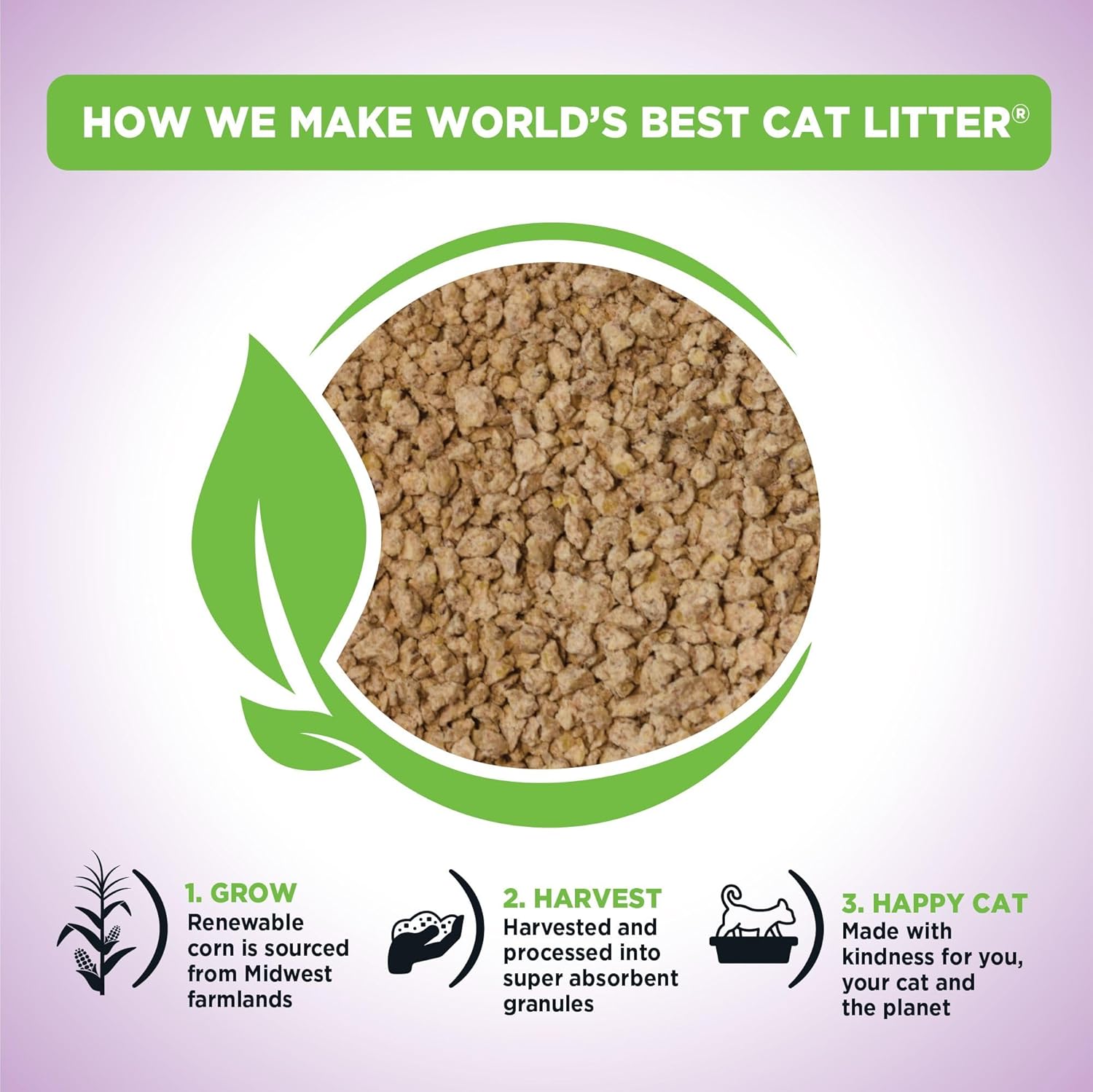 WORLD'S BEST CAT LITTER Multiple Cat Lavender Scented 32-Pounds - Natural Ingredients, Quick Clumping, Flushable, 99% Dust Free & Made in USA - Calming Fragrance & Long-Lasting Odor Control - Happypetzone.online - Image 3