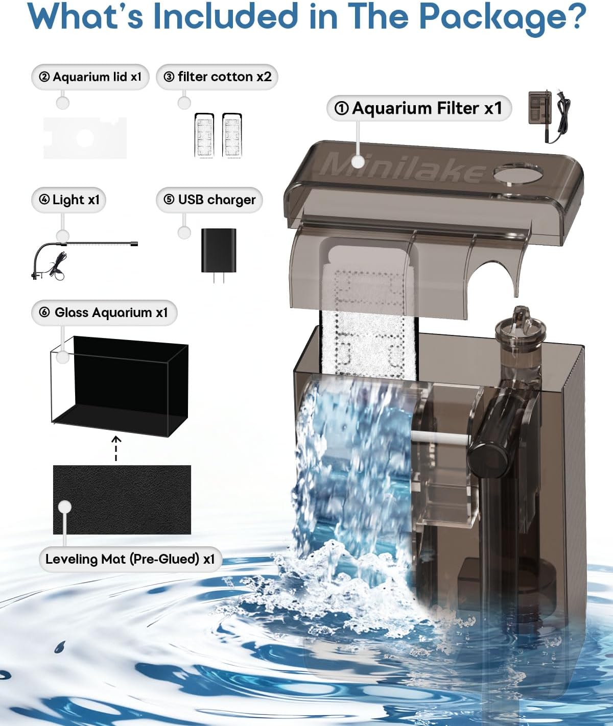 Glass Fish Tank Kit, 5 Gallon Betta Fish Tank Aquarium Starter Kit with Filter, Lights, Lid, for Betta, Goldfish, Small Fish or shrimg - Happypetzone.online - Image 9