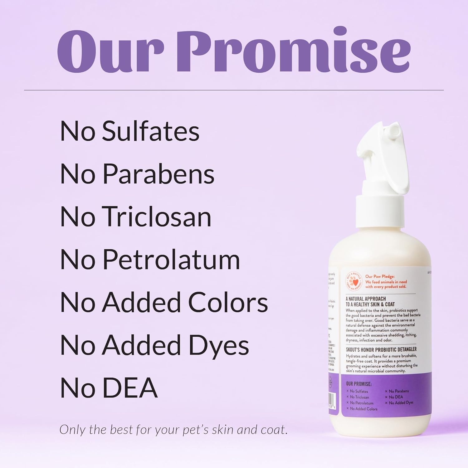 Skout's Honor Probiotic Pet Detangler Spray - Hydrating & Conditioning with Avocado Oil, 97% Natural, Paraben & Sulfate-Free, softens for a More brushable Coat, Daily Use, 8oz, Lavender - Happypetzone.online - Image 8