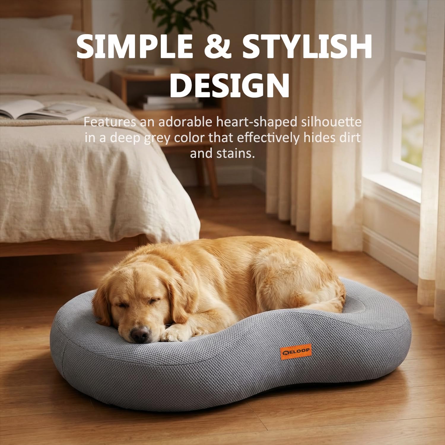 Orthopedic Memory Foam Dog Bed, Large Waterproof Pet Sofa with Sides & Removable Washable Cover, Non-Slip Bottom Supportive Couch for Large Dogs, Gray - Happypetzone.online - Image 4