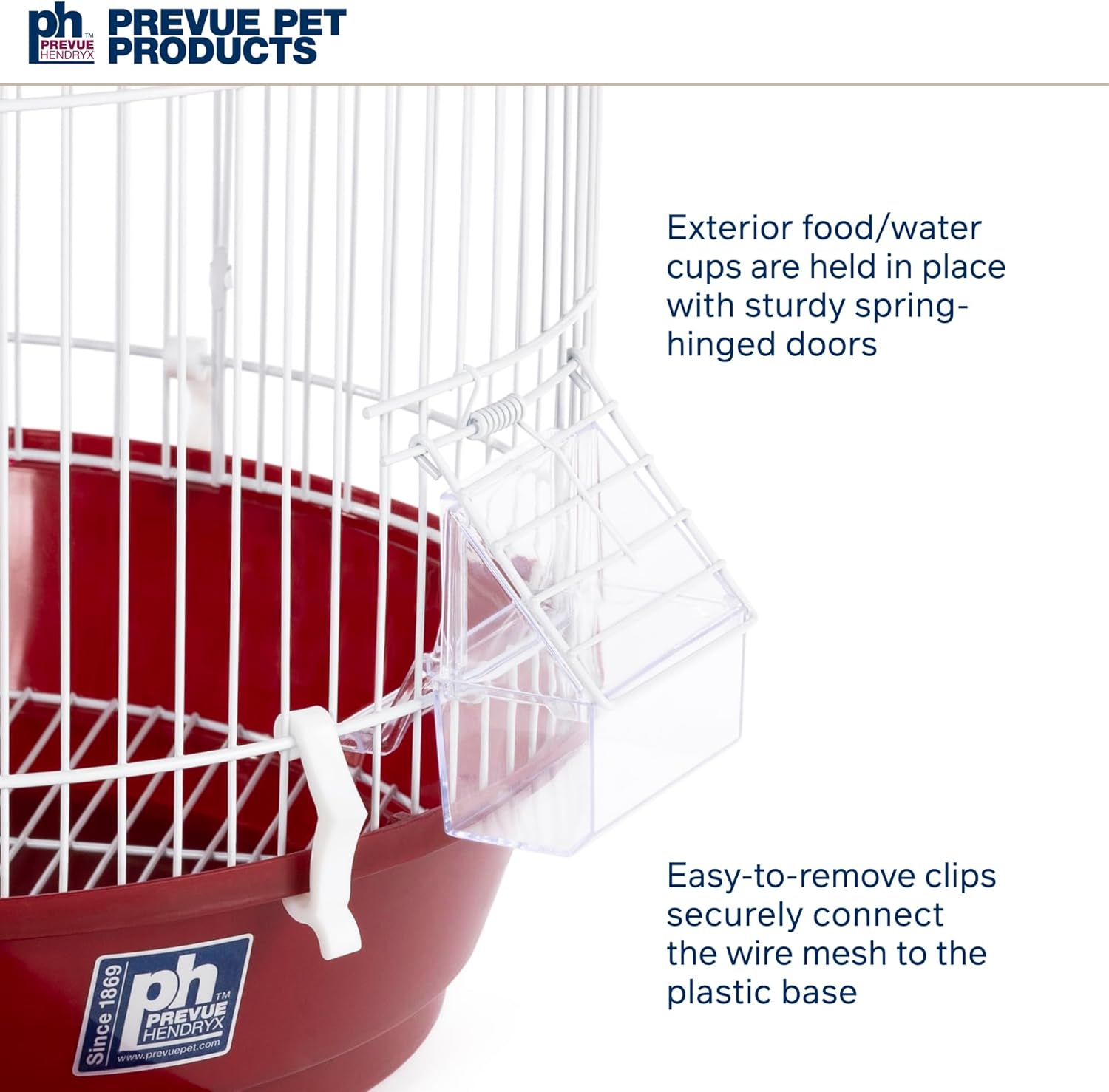 Prevue Hendryx Classic Round Bird Cage, Red, SP31999R,1/2" - Happypetzone.online - Image 7