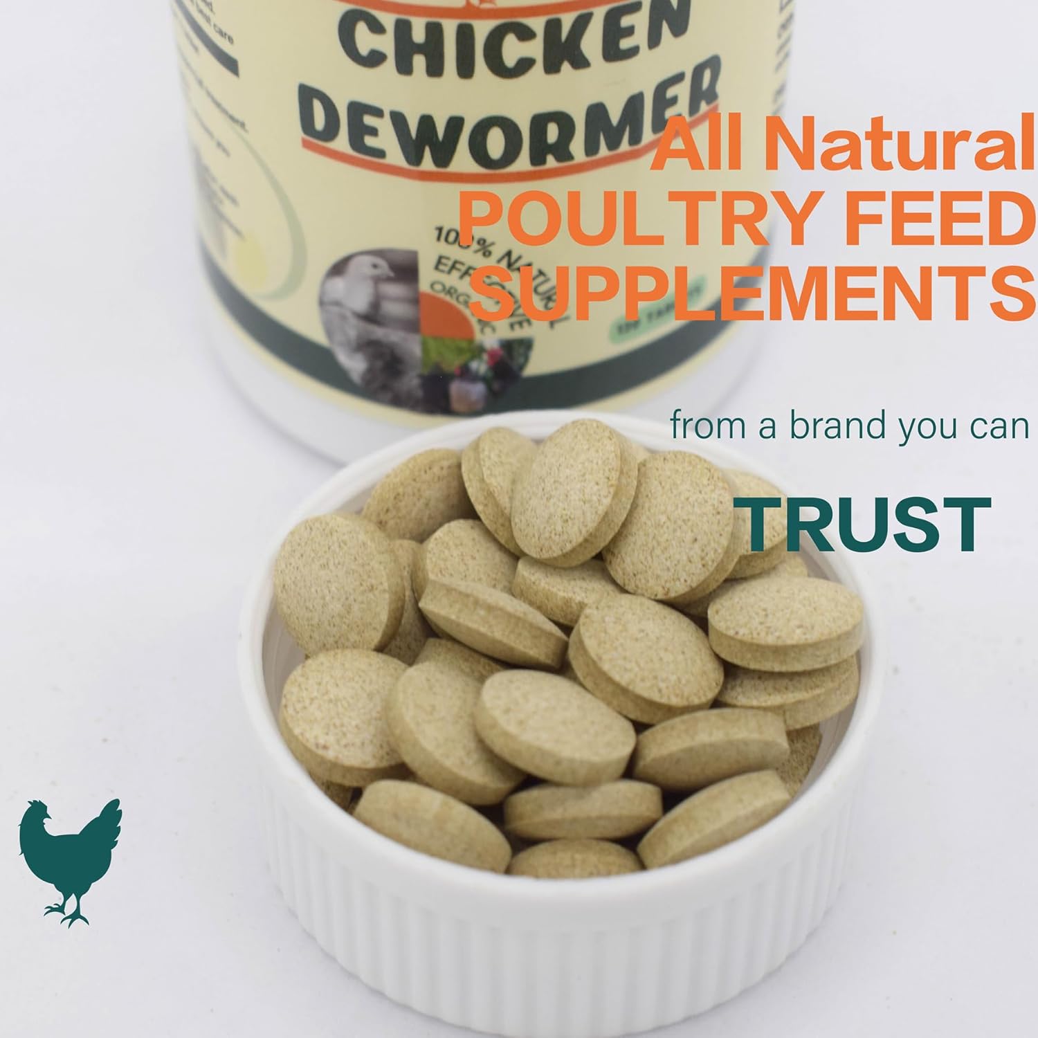 Jmxu's Chicken Dewormer, All Natural Formula Poultry Dewormer Pill, Safeguard Chicken Medicine for Laying Hens, Chicks, Roosters, Turkeys to Relieve and Prevent Worms, 120 Tablets - Happypetzone.online - Image 6