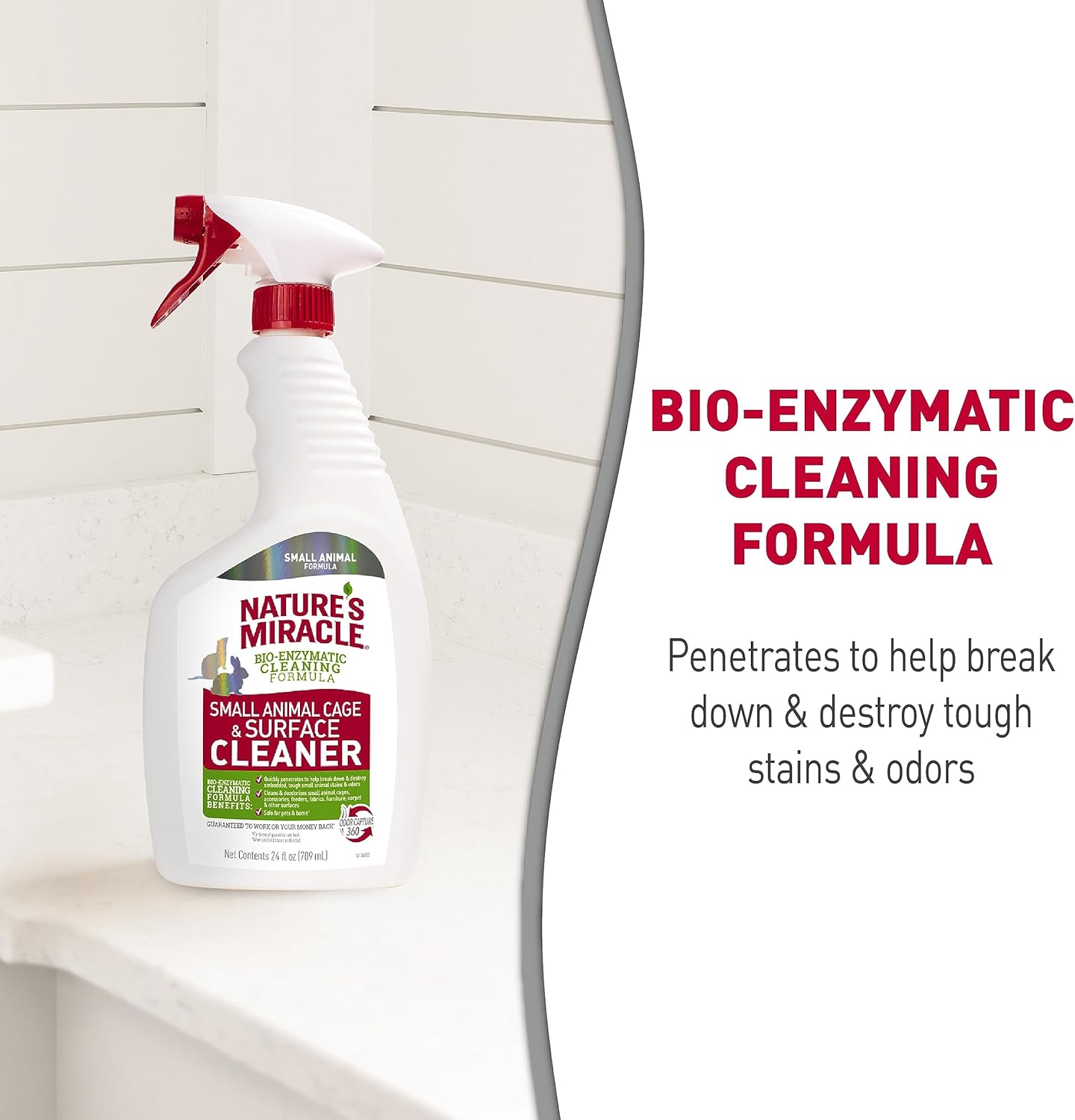 Nature’s Miracle Small Animal Cage and Surface Cleaner, Bio-Enzymatic Cleaning Formula, Destroy Tough Stains and Odors, 24 Ounces - Happypetzone.online - Image 7