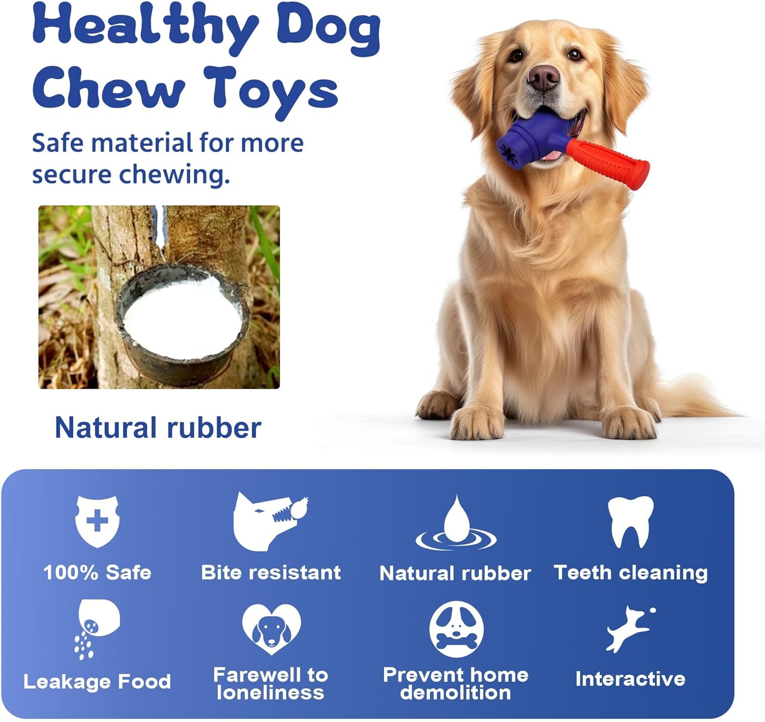 Dog Training Toys for Aggressive Chewers ,Pet Chompion Heavyweight Dog Chew Toy for Medium Large Breeds,Food Grade Non-Toxic Dental Pet Toy(Hammer Dog Toys, 6.78 in XLarge) - Happypetzone.online - Image 6