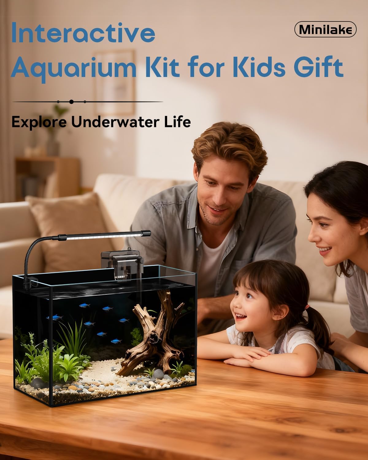 Glass Fish Tank Kit, 5 Gallon Betta Fish Tank Aquarium Starter Kit with Filter, Lights, Lid, for Betta, Goldfish, Small Fish or shrimg - Happypetzone.online - Image 3