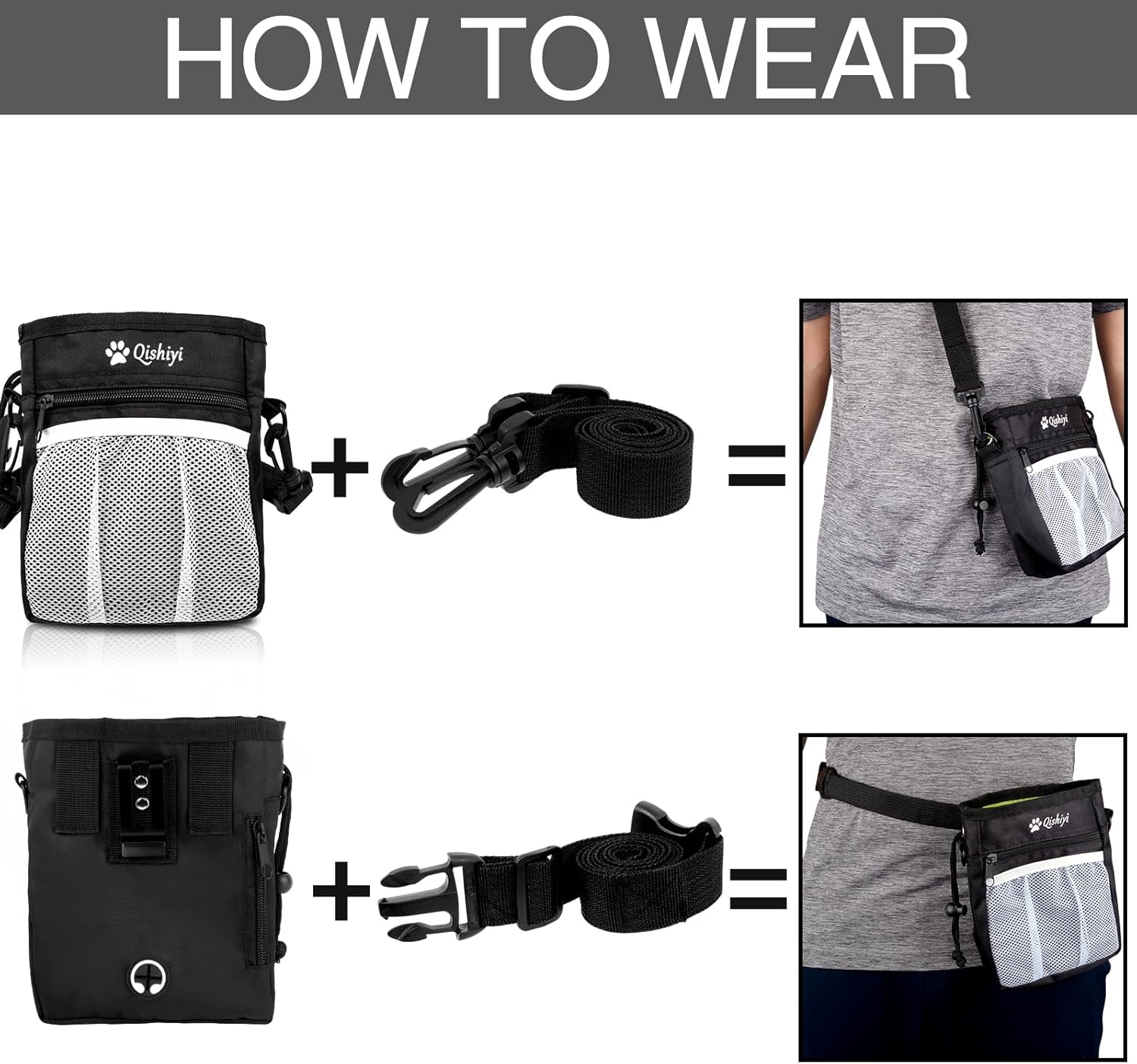 Dog Training Kit,Includes Pet Training Waist,Bag 2 Dog Training Clickers,Treat Pouch,Ultrasonic Silent Whistle,2 in 1 Whistle Clicker Clicker,Training Guide Booklet,2 Dog Poop Bags (Black) - Happypetzone.online - Image 7