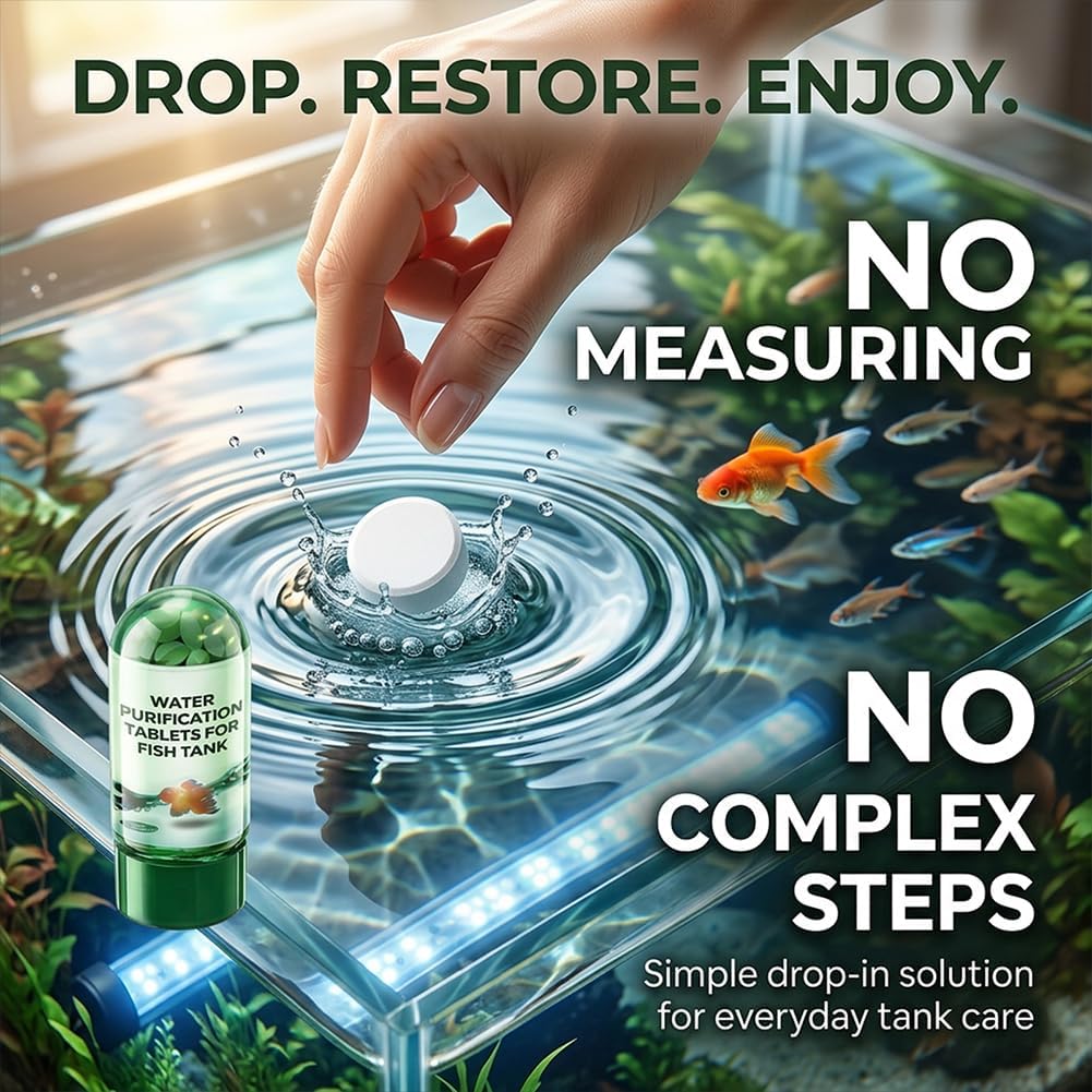 Powerful Aquarium Water Purification Tablet, Water Purification Tablets for Fish Tank, Efficient Clear Turbidity & Improve Water Quality, New Year's Gift for Aquarium Enthusiasts (1pcs) - Happypetzone.online - Image 5