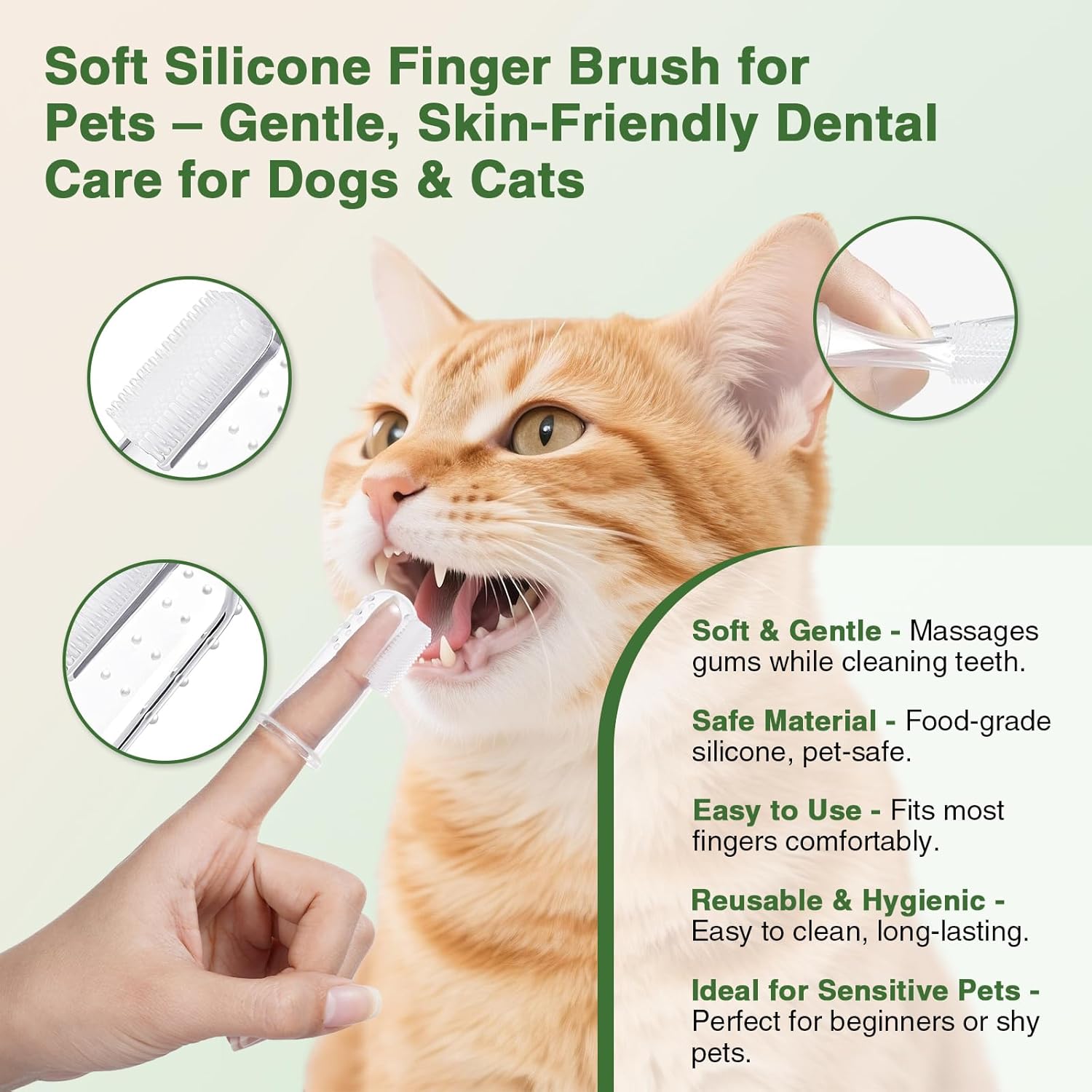 Cat Toothpaste Kit for Gum Care – Watermelon Flavor Dental Toothpaste with Finger Brush & Long-Handle Toothbrush – Soothes Gums, Freshens Breath, Reduces Plaque – Safe & Gentle for Daily Use - Happypetzone.online - Image 6
