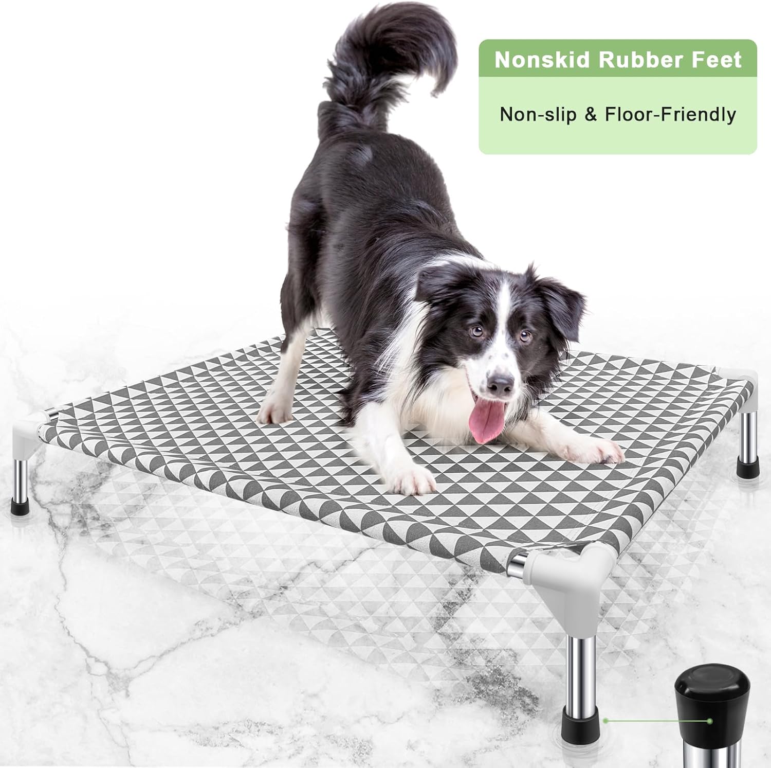 Kuntrust Elevated Outdoor Dog Bed, Medium Size, Cotton Material, Non-Slip Feet, Fits up to 70lbs - Happypetzone.online - Image 5