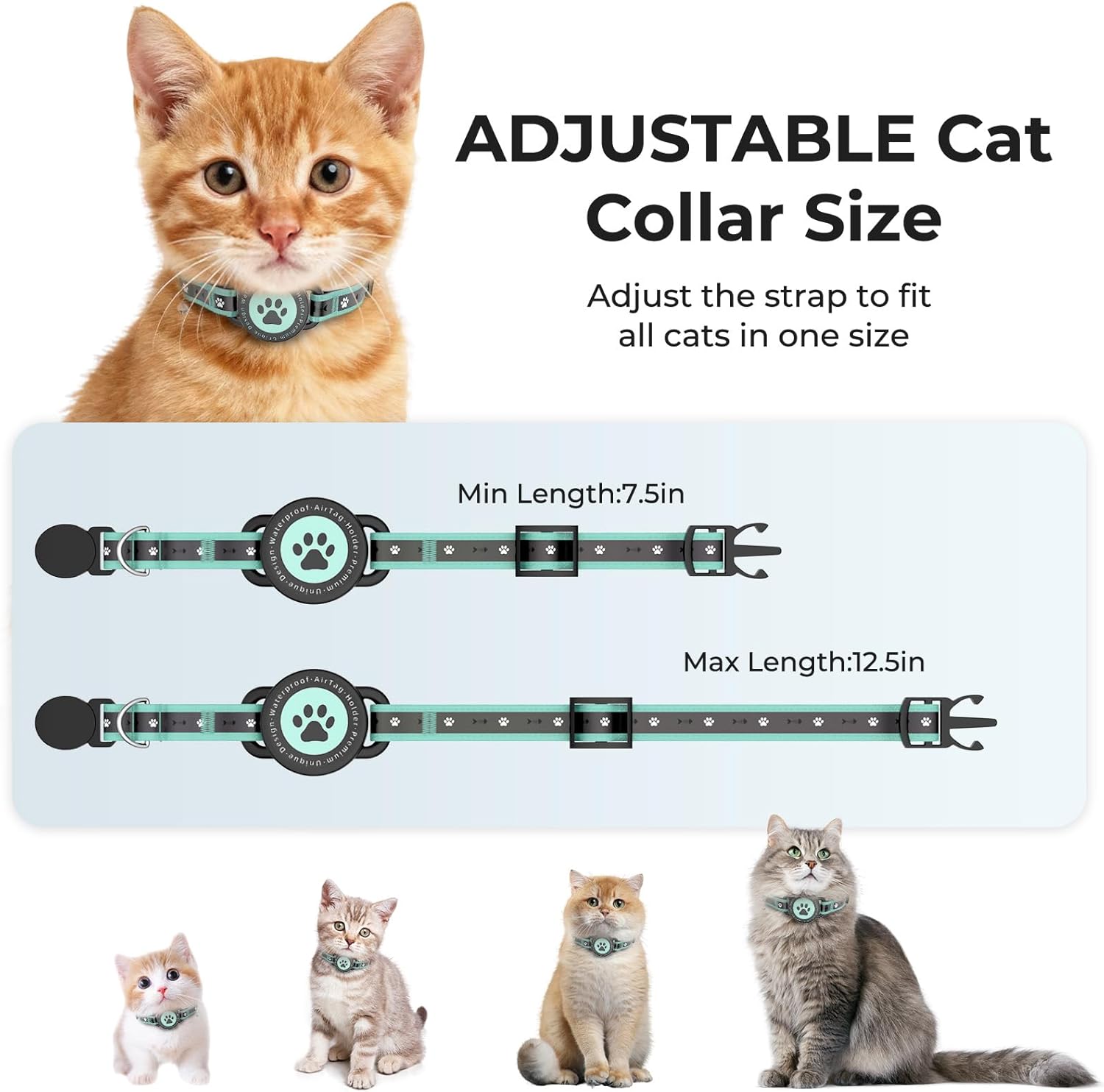 GPS Cat Tracker Collar(iOS & Android), Bluetooth Mini GPS Dog Tracker, Smart Pet Activity Tracker, No Monthly Fee, Work with Apple Find My & Google Find Hub, Finder Tag for Pets,Items 1P Green - Happypetzone.online - Image 6