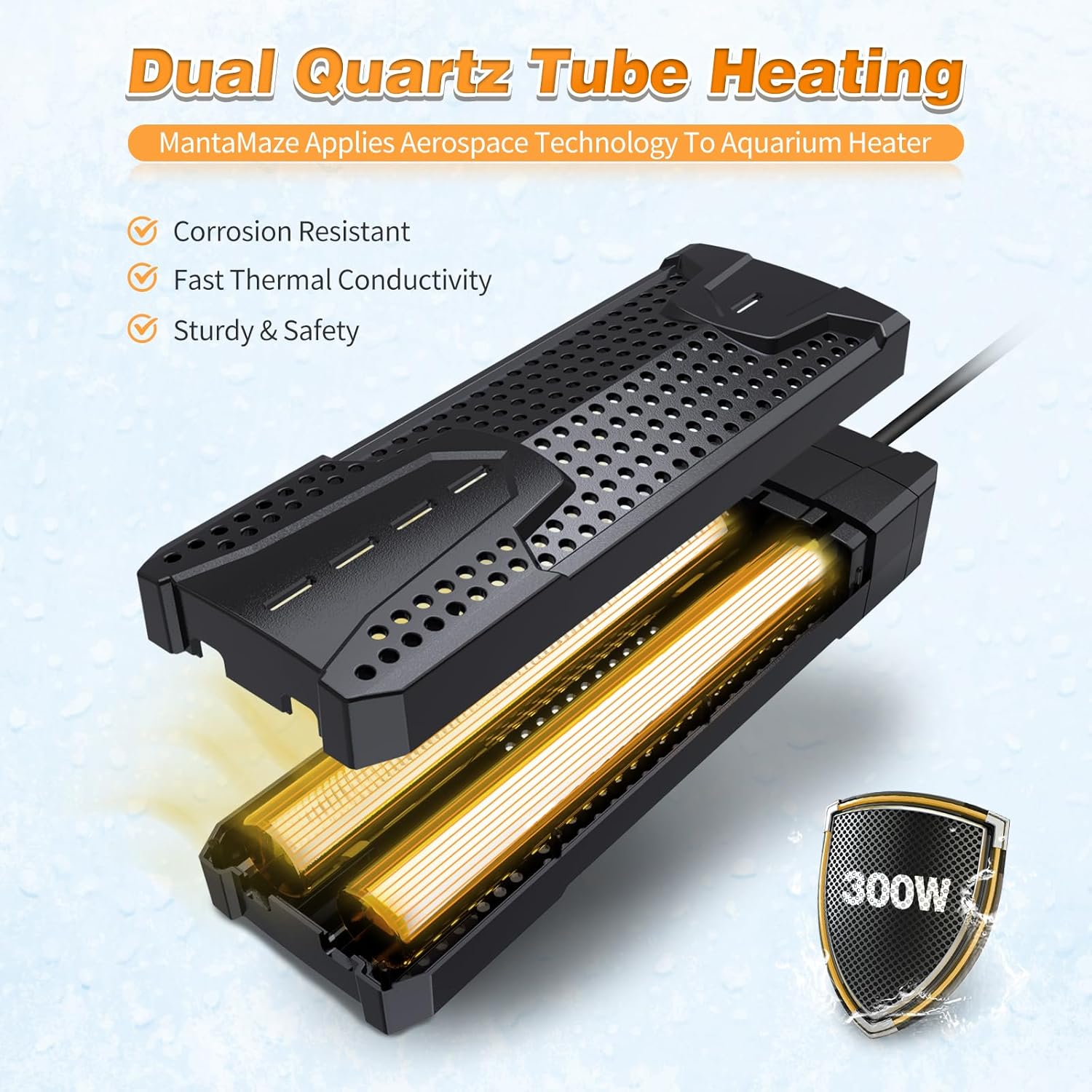 Aquarium Heater 300W/500W/800W/1000W for 20-300 Gal, Fish Tank Heater with Intelligent Leaving Water Automatica Stop Heating and Overheating Protection, for Freshwater & Saltwater - Happypetzone.online - Image 4