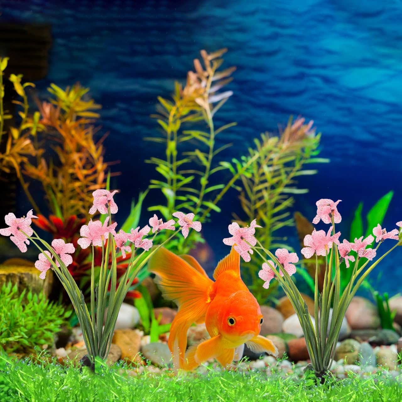 Balacoo 2 Pcs Pink Fish Tank Decor: Plastic Realistic Aquarium Plants, Silk Aquarium Plants for Betta Fish Tank Landscaping Decorations (Pink, 8.3 Inch) - Happypetzone.online - Image 8