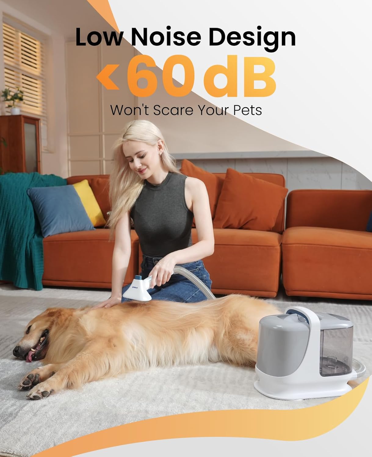 oneisall Dog Grooming Vacuum, 13000Pa Powerful 3L Dust Cup Pet Vacuum with Clipper Nail Grinder & Shedding Brush, 7 in 1 Dog Grooming Kits, Quiet, Large Capacity 3 Suction Levels, BM3 - Happypetzone.online - Image 6