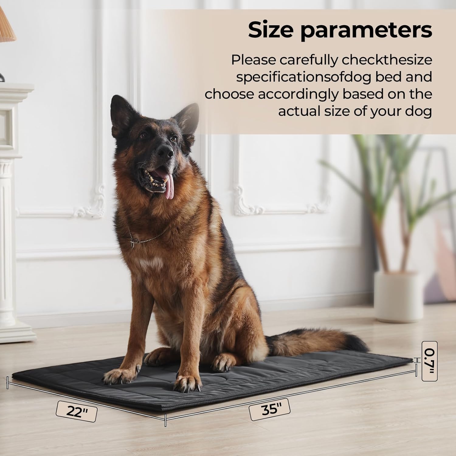 Chew Proof Dog Crate Pad - Indestructible Durable Dog Bed for Aggressive Chewers, Machine Washable & Waterproof Indoor Outdoor Tough Kennel Pad for Medium Dogs (Medium (22"x35")) - Happypetzone.online - Image 5