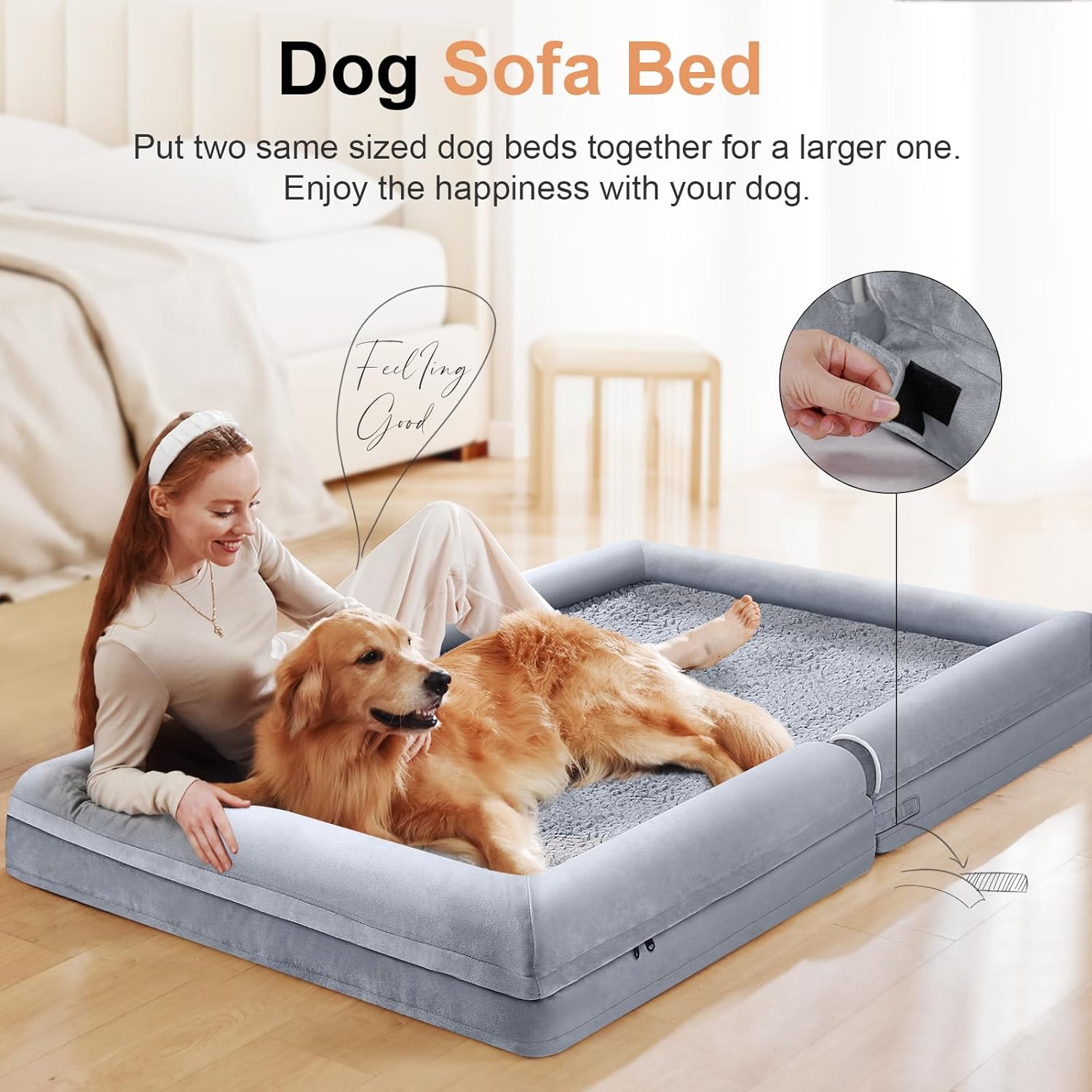 Large Dog Bed Orthopedic Washable: Beds Bolster XL Bed Large Big Dogs Memory Foam Couch Sofa Waterproof with Removable Cover - Happypetzone.online - Image 3