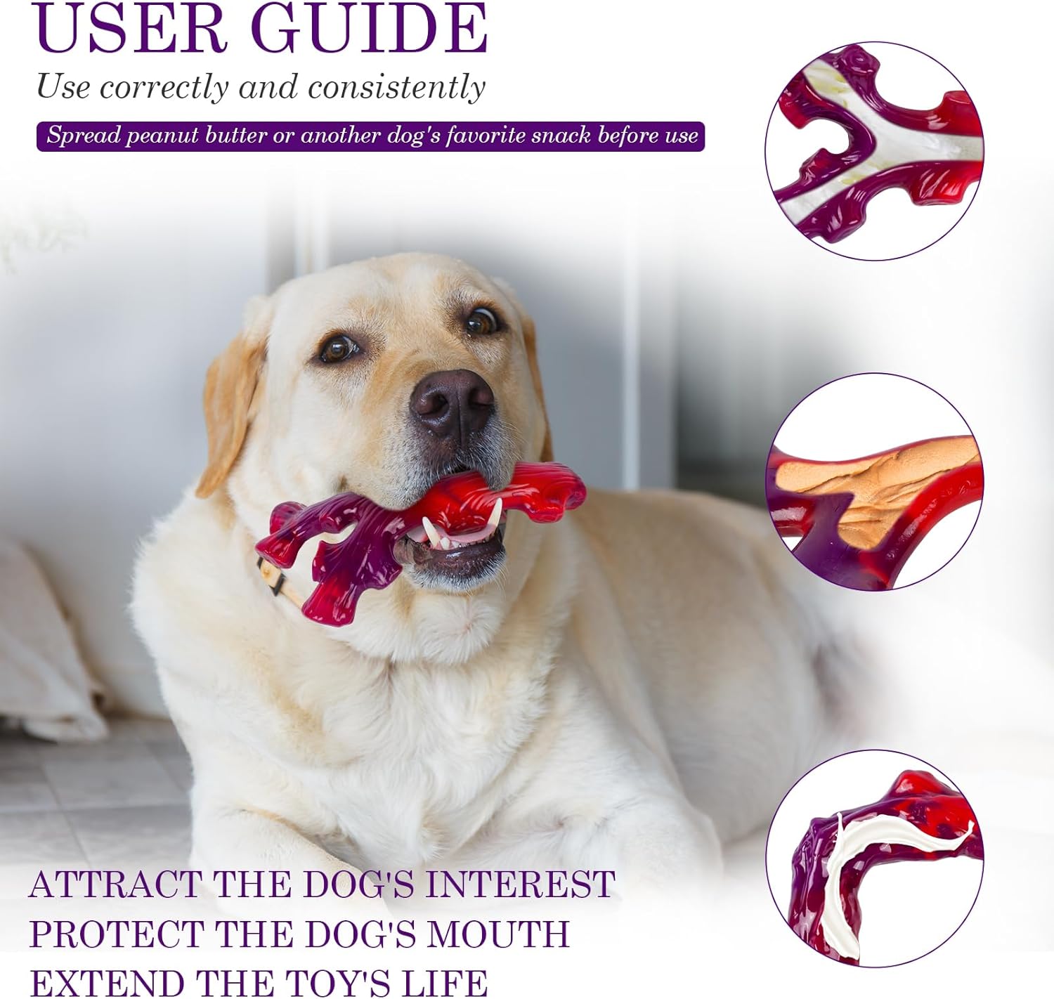 Frienhund 3 Pack Indestructible Dog Chew Bones for Aggressive Chewers - Heavy Duty Long Lasting Chew Toys for Large Dogs, Nylon Teeth Cleaning Toys - Happypetzone.online - Image 6