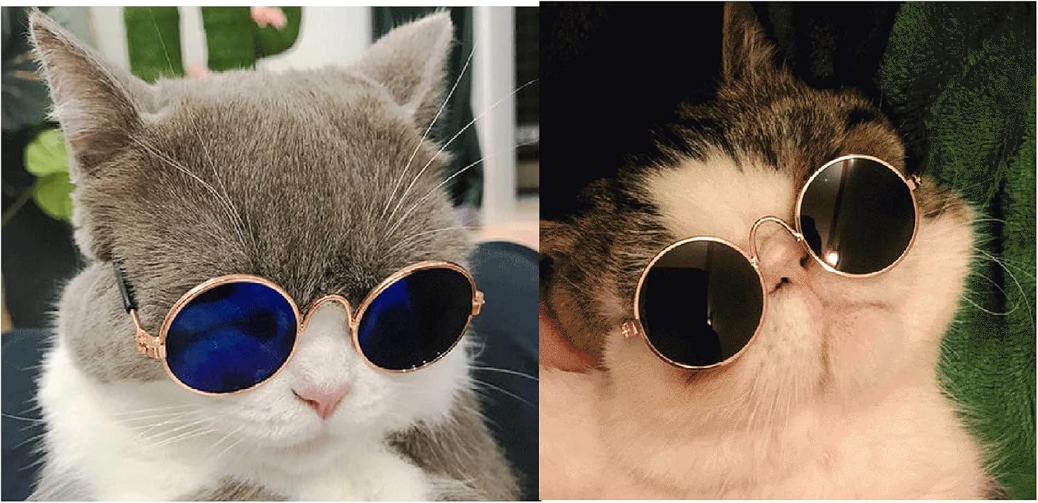 2pcs Random Color Small Cat Kitten Glasses Pet Glasses Dog Sunglasses Pet Supplies Kittens Pet Sunglasses 3 cm/1.1 Inch Cosplay Costume Photos Props - Happypetzone.online - Image 5