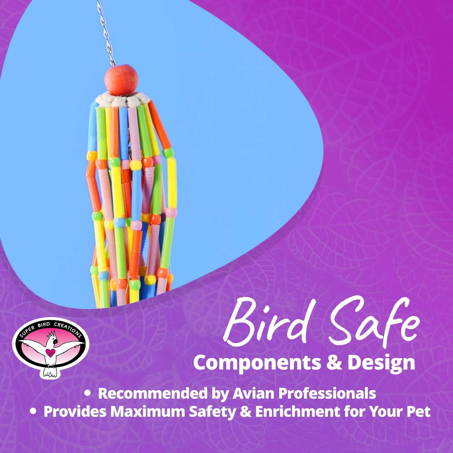 Super Bird Creations SB708 Wind Chimes Bird Toy, Medium Bird Size, 13” x 2” - Happypetzone.online - Image 7