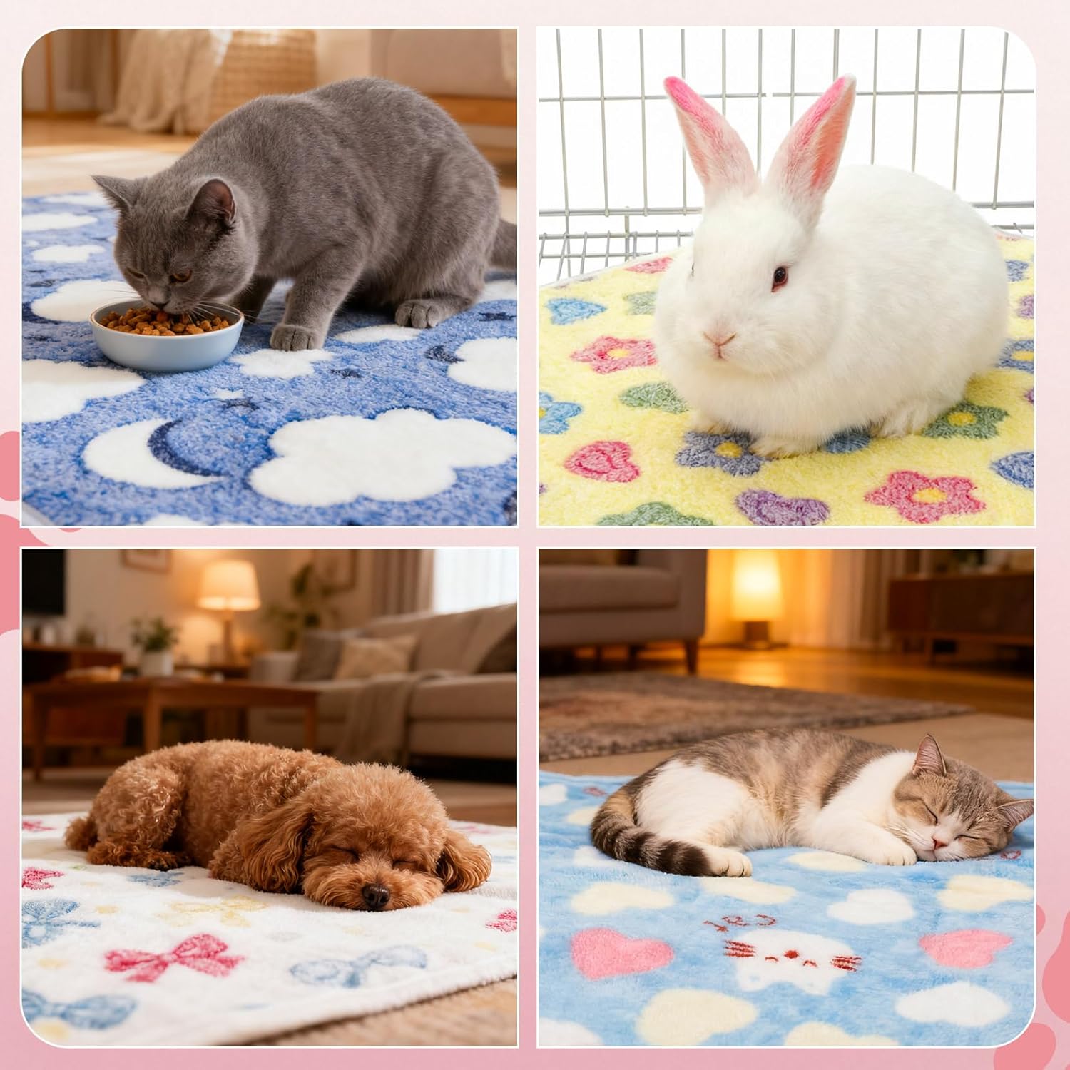 PETKNOWS 6PCS Guinea Pig Fleece Blankets, Washable Small Animal Fleece Bedding Cage Liners Absorbent Pet Pee Pad Sleep Mat Pad Cover for Hamster Ferret Rabbit Chinchilla Hedgehog - Happypetzone.online - Image 7