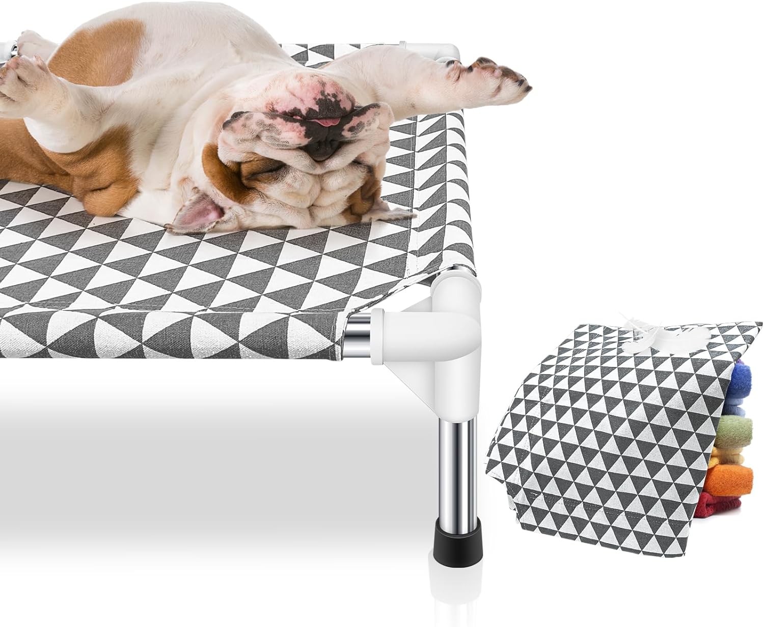 Kuntrust Elevated Outdoor Dog Bed, Medium Size, Cotton Material, Non-Slip Feet, Fits up to 70lbs - Happypetzone.online - Image 2