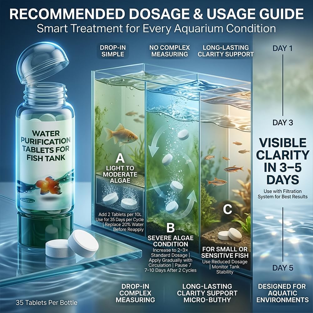 Powerful Aquarium Water Purification Tablet, Water Purification Tablets for Fish Tank, Efficient Clear Turbidity & Improve Water Quality, New Year's Gift for Aquarium Enthusiasts (1pcs) - Happypetzone.online - Image 2